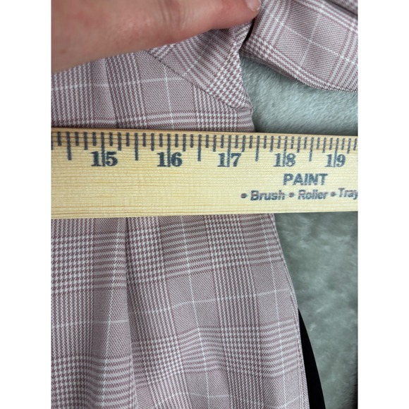 The Silhouette Pink Plaid Shirt Dress Dark Academia Heritage Tie Belt Pleated - Picture 10 of 16